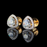 1ct Tringle halo earstuds