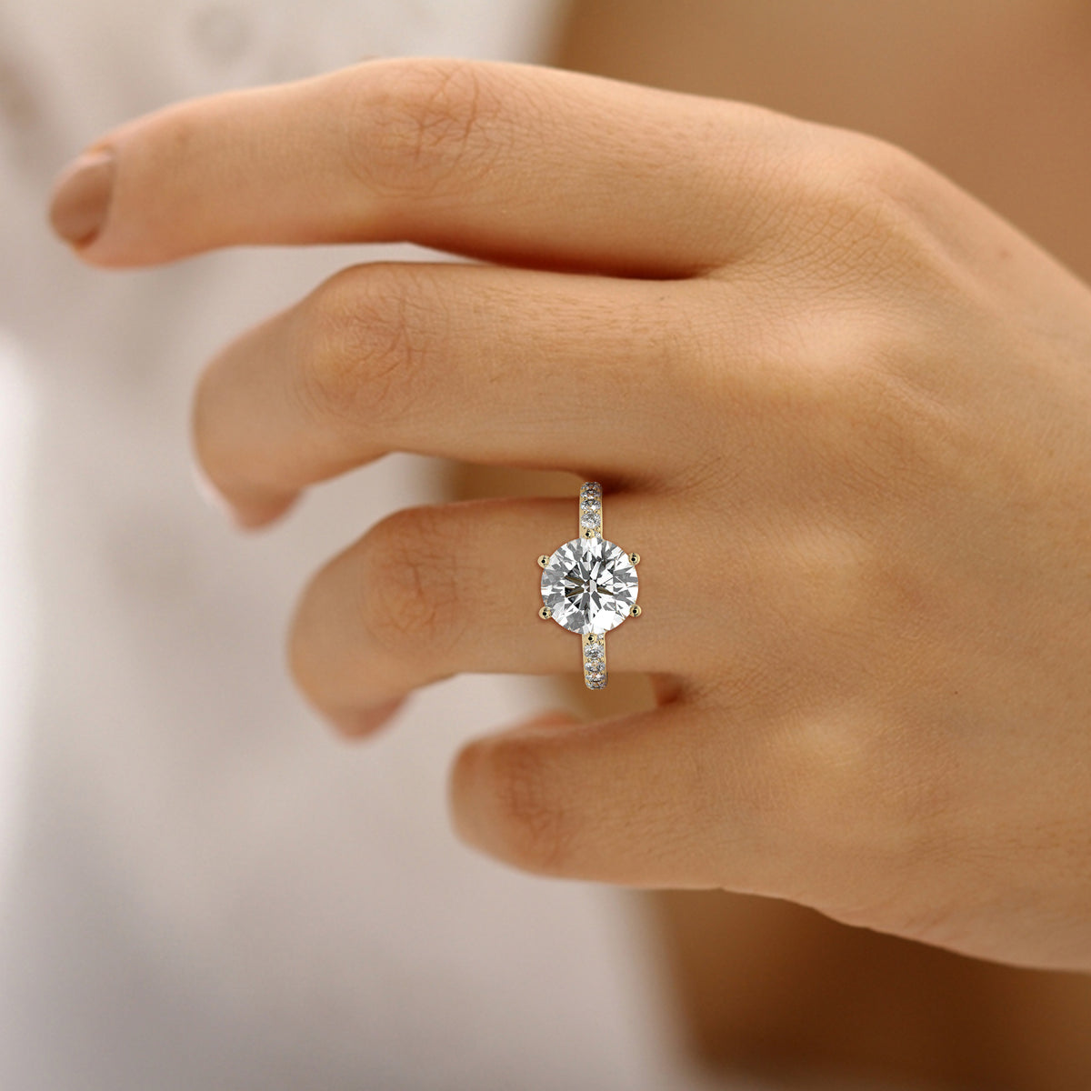 2 Ct Pure Allure Diamond Ring, in yellow gold, 2.00 ct lab-grown diamond, colour grade E - view 2 of 5