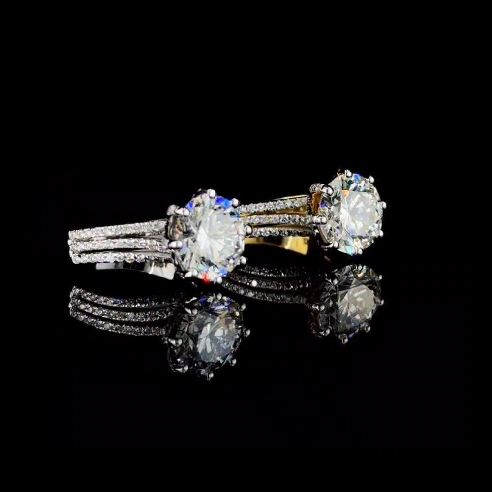 Gold weight -4.5 gm 14 kt, 3.00 ct diamond, colour grade E - view 3 of 4