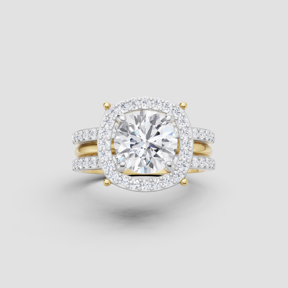 Party Sparkle Diamond Ring, in yellow gold, lab-grown diamond, colour grade E - view 1 of 6