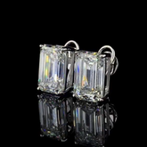 4ct Emrald Cut Solitare Daimond Ear Studs