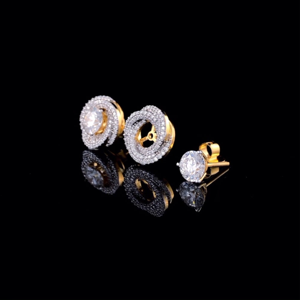 Round Diamond With Jacket Earstuds, lab-grown diamond, colour grade E - view 3 of 4