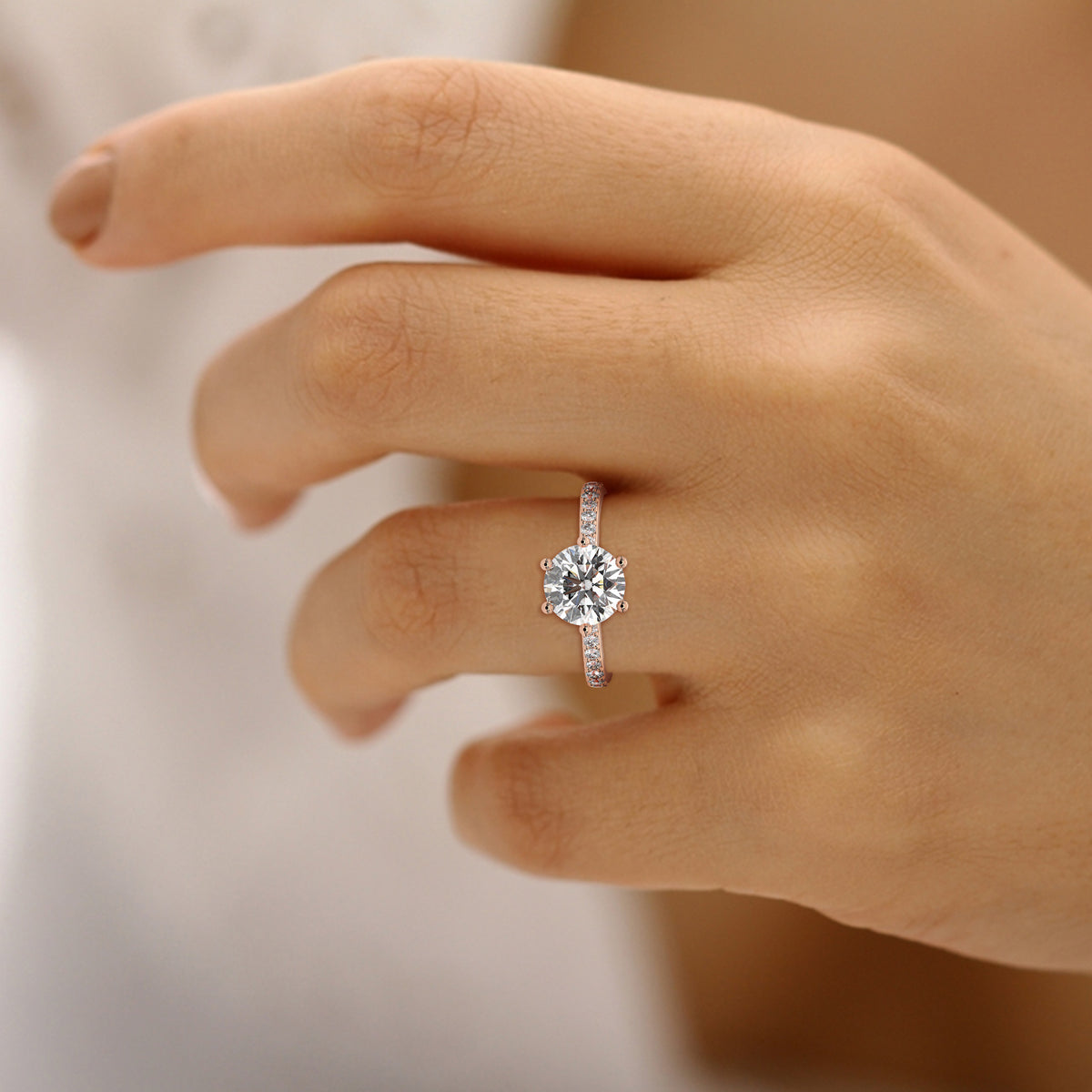 Pure Allure Diamond Ring, in rose gold, 1.25 ct lab-grown diamond, colour grade E - view 2 of 5