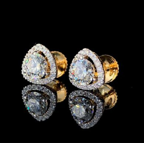 1ct Tringle halo earstuds