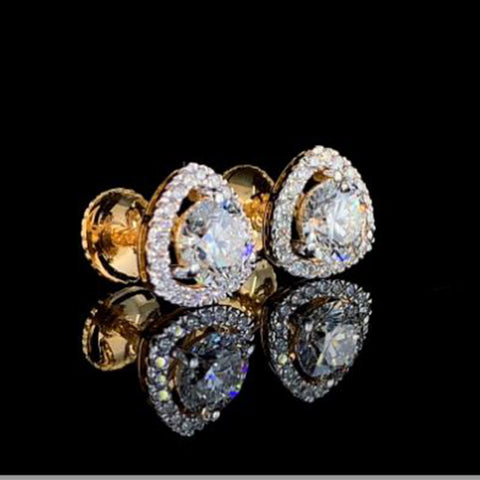 1ct Tringle halo earstuds