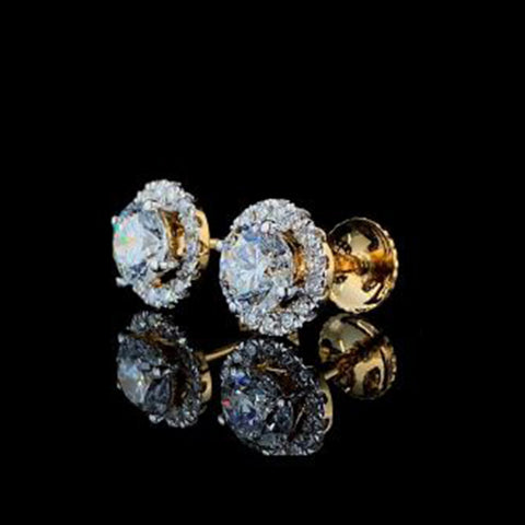 1ct Round Halo earstuds