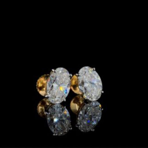 Oval Shape Daimond Earstuds