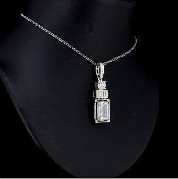 Emerald Cut Diamond Pendent