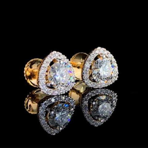 1ct Tringle halo earstuds