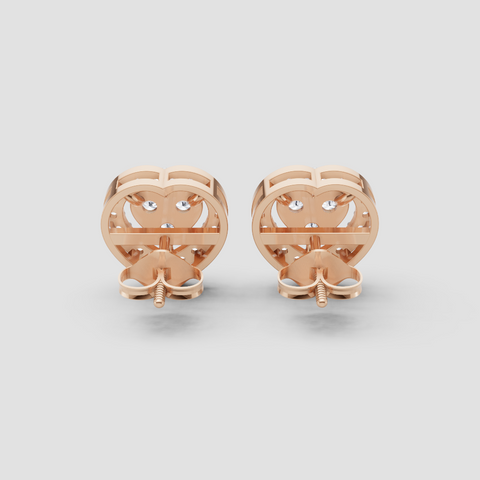 Trinity Heart Diamond Earring