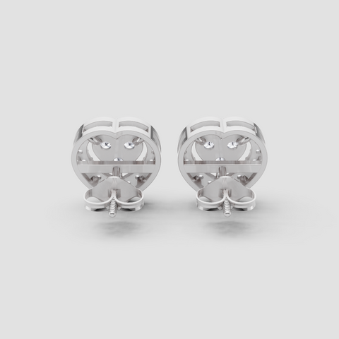 Trinity Heart Diamond Earring