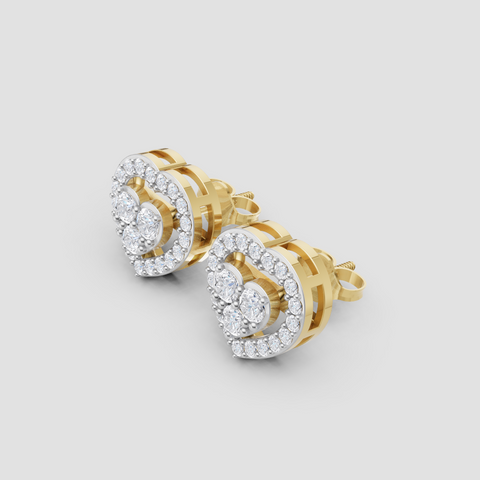 Trinity Heart Diamond Earring