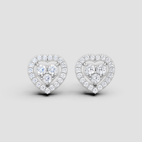 Trinity Heart Diamond Earring