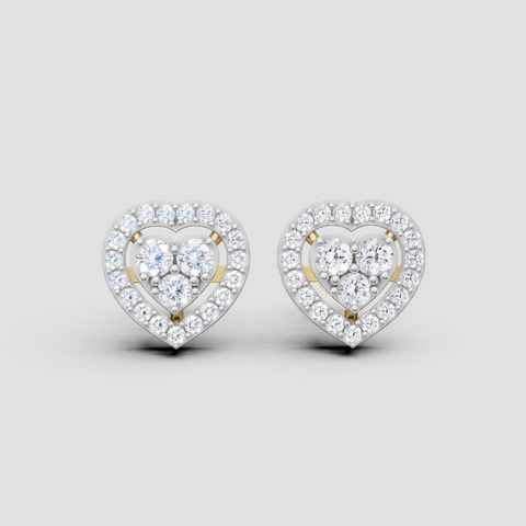 Trinity Heart Diamond Earring
