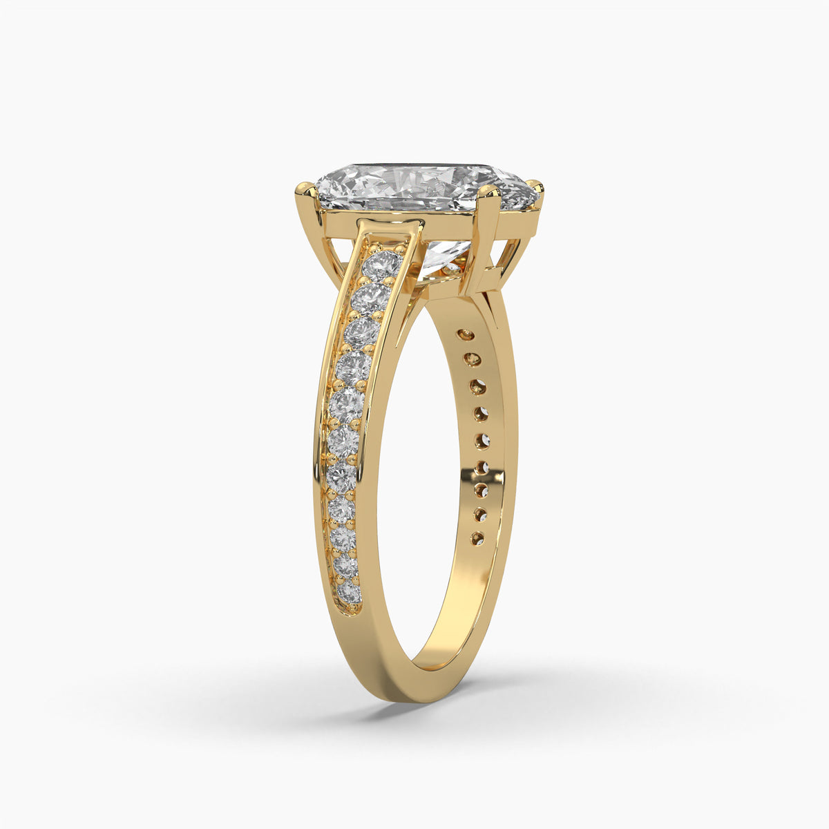 Morning Dew Diamond Ring in Yellow Gold, 2.00 ct lab-grown diamond, colour grade E - view 4 of 5