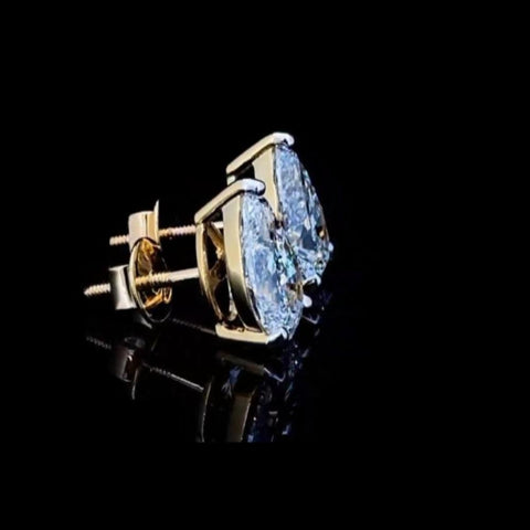 2ct solitaire pear shape diamond earstuds