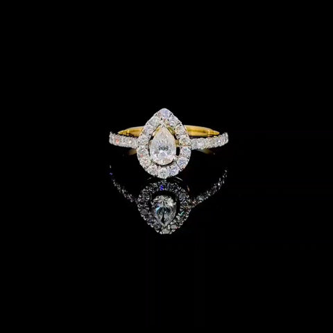 30 pointer pear shape diamond elegant ring