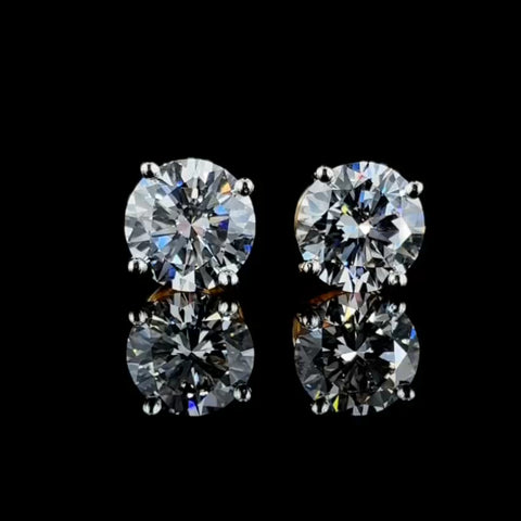 2 ct each diamond solitaire  Earring