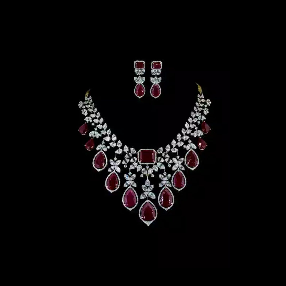 Diamond ruby necklace, diamond - view 1 of 4