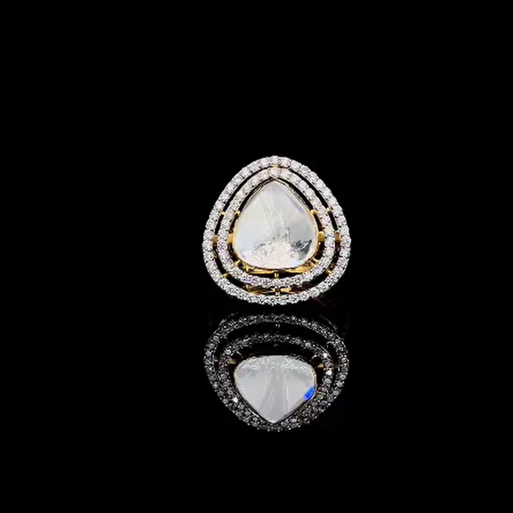 1 ct Polki .30 ct Diamonds Ring