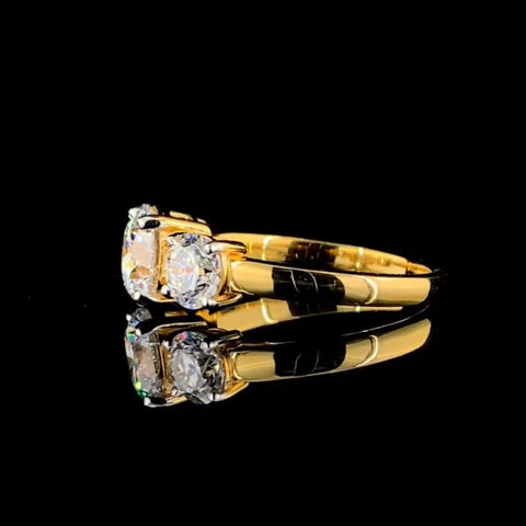 Triple crown diamond ring