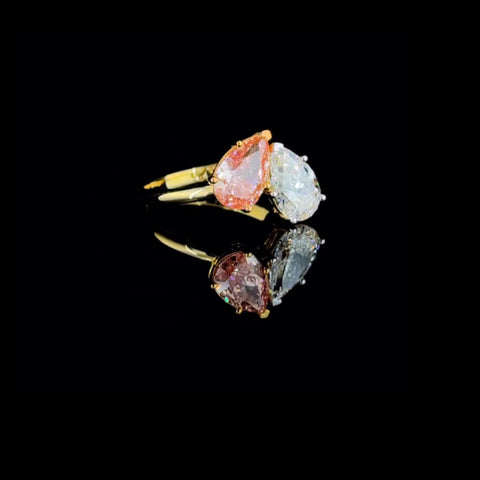 Pear and pear diamond ring