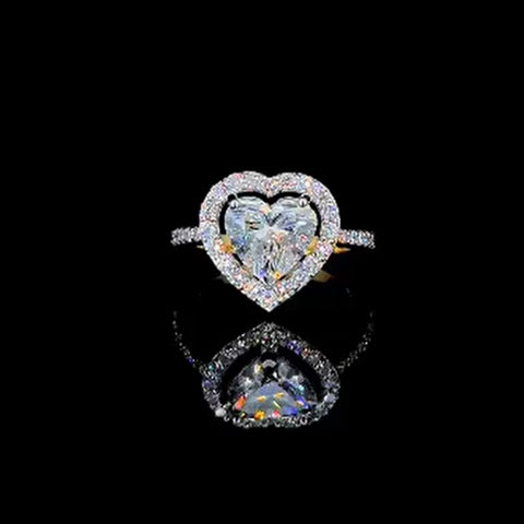 Heart touching solitaire diamond engagement ring