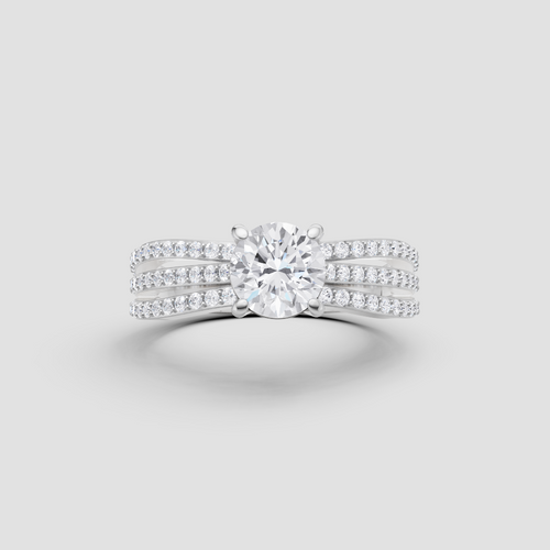 Classic Charm Diamond Ring in White Gold, lab-grown diamond, colour grade E - view 1 of 6