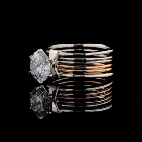 1.1ct Broad Band Solitare Diamond Ring