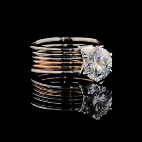 1.1ct Broad Band Solitare Diamond Ring