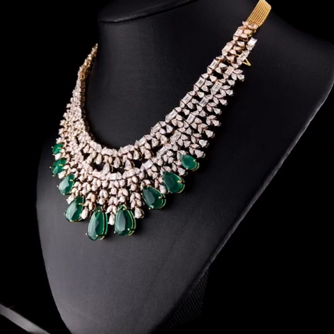 Emerald Diamond Heavy Necklace