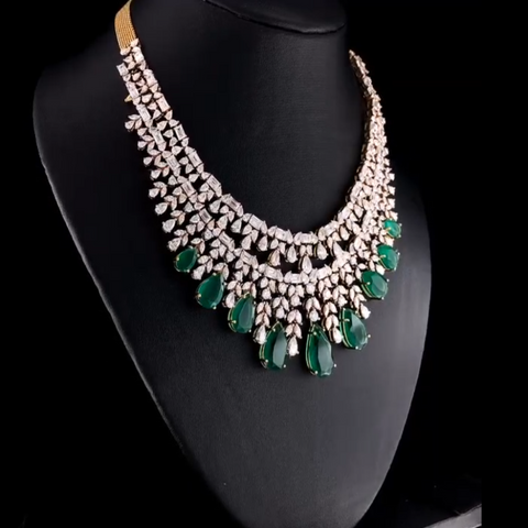 Emerald Diamond Heavy Necklace