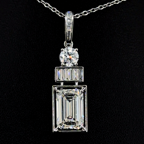 Emerald Cut Diamond Pendent