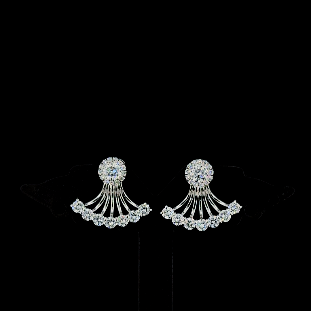 Feather Earrings, lab-grown diamond, colour grade EF - view 1 of 5