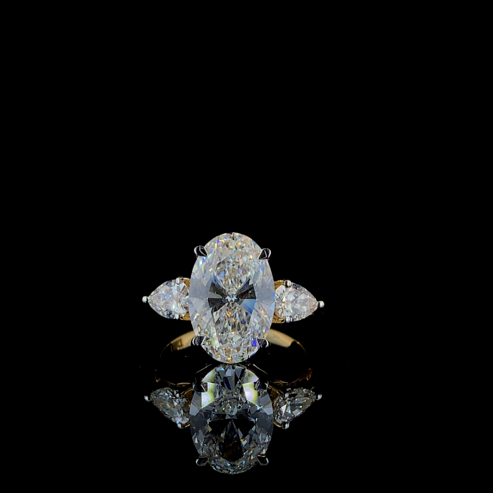 Oval With Pear Pointer Diamond Ring, 2.50 ct lab-grown diamond, colour grade E - view 1 of 5