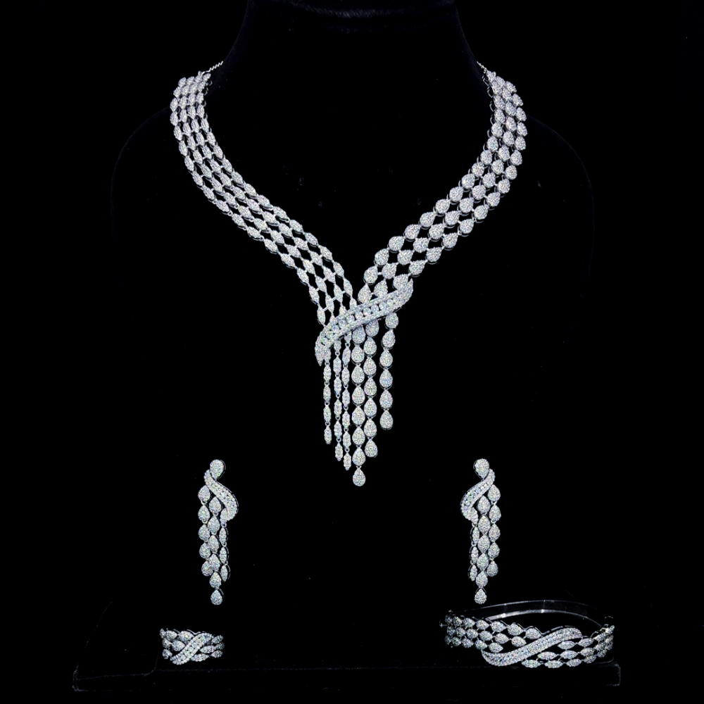 Designer Necklace Earing Bracelete Ring Set