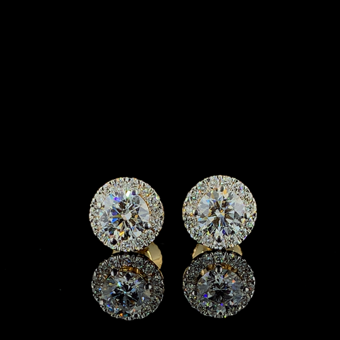 1ct Round Halo earstuds