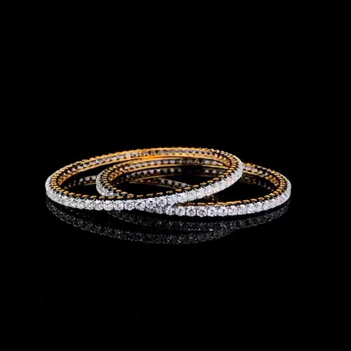 10 pointer single line diamond bangles, 14.00 ct lab-grown diamond, colour grade E - view 2 of 4