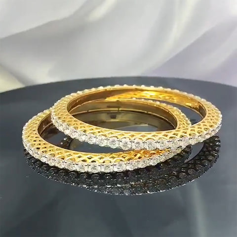 20 pointer single line diamond bangles
