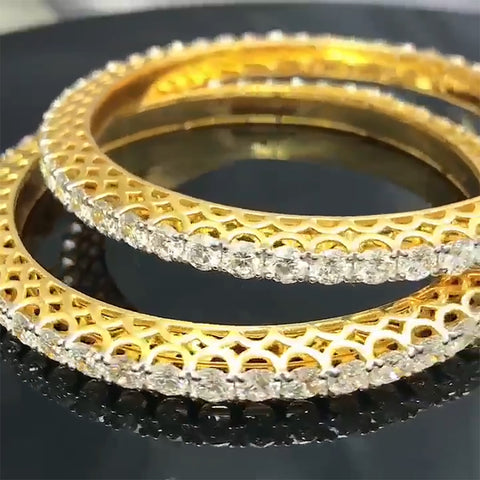 20 pointer single line diamond bangles