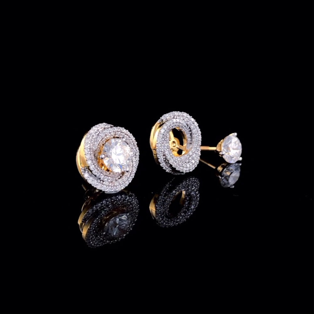 Round Diamond With Jacket Earstuds, lab-grown diamond, colour grade E - view 2 of 4