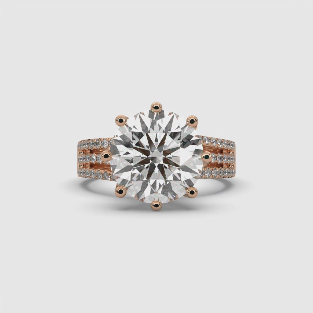 Eternal Affinity Diamond Ring in Rose Gold, 3.50 ct lab-grown diamond, colour grade E - rotating 360 degree video
