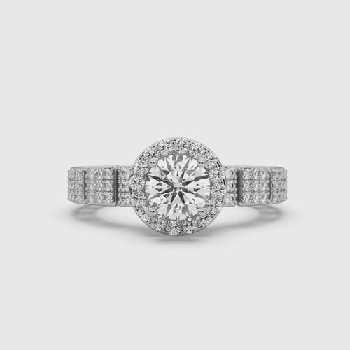 Forever Sparkle Diamond Ring in White Gold, lab-grown diamond, colour grade E - rotating 360 degree video