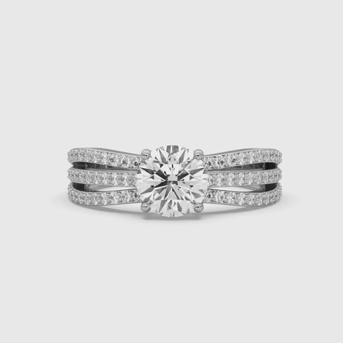 Classic Charm Diamond Ring in White Gold, lab-grown diamond, colour grade E - rotating 360 degree video