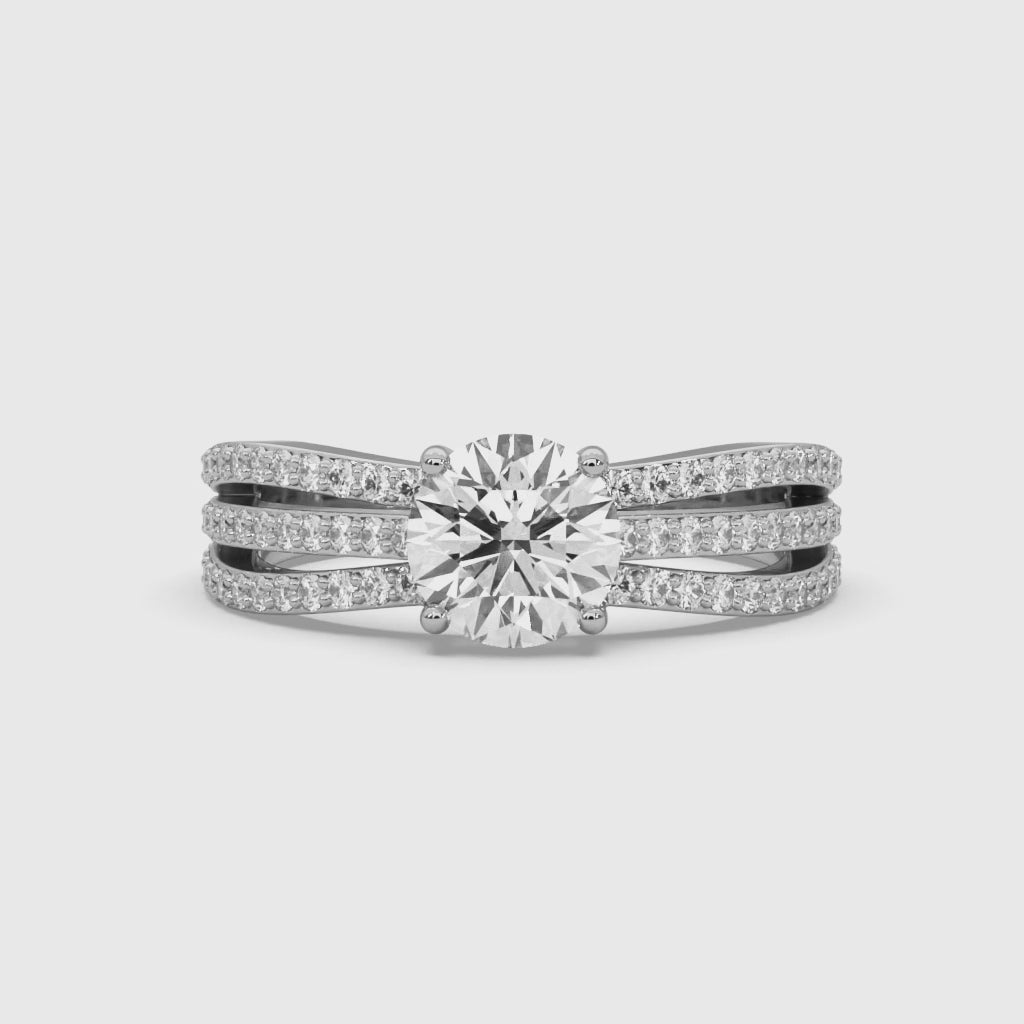 Classic Charm Diamond Ring in White Gold, lab-grown diamond, colour grade E - rotating 360 degree video