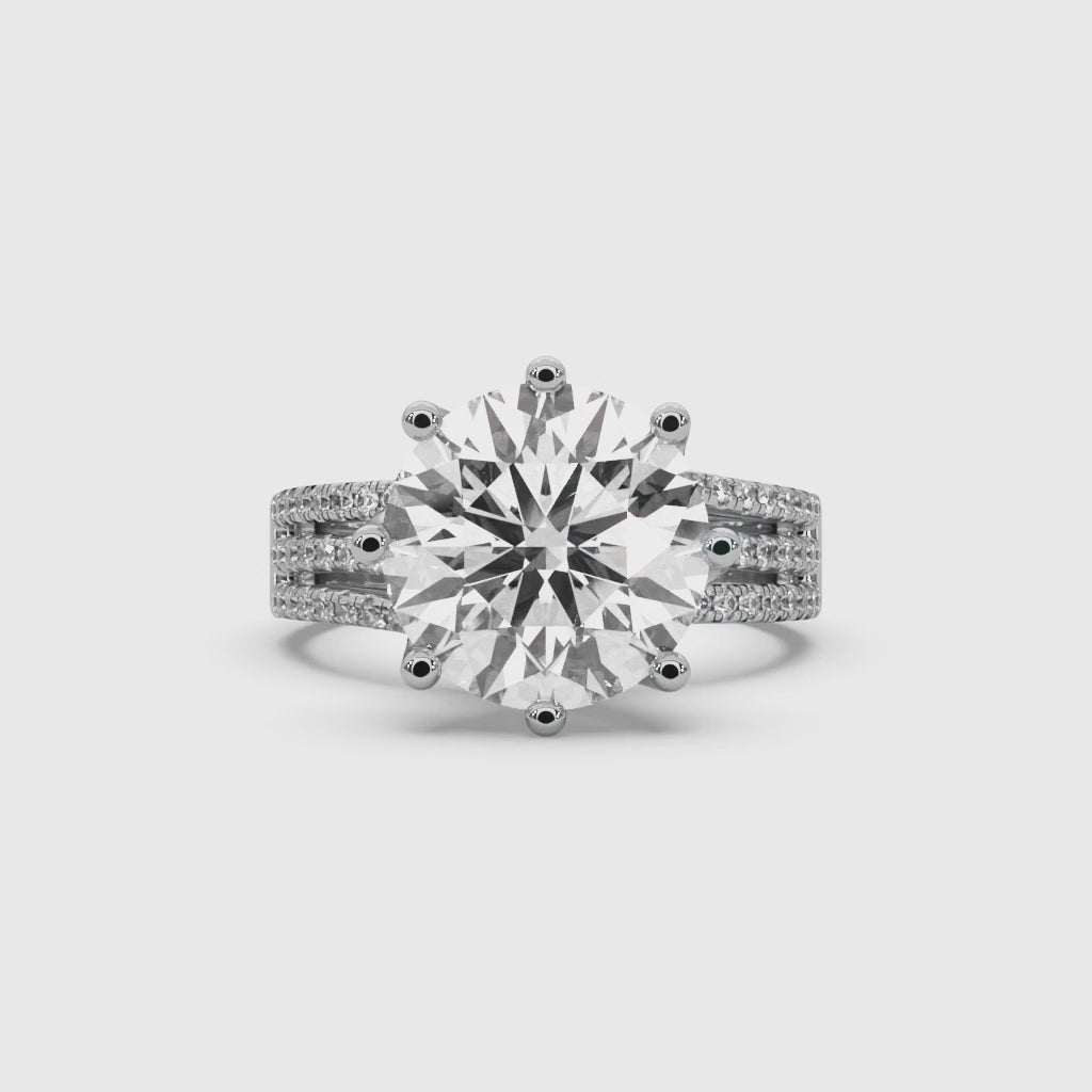 Eternal Affinity Diamond Ring in White Gold, 3.50 ct lab-grown diamond, colour grade E - rotating 360 degree video