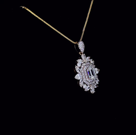 2 ct emerald cut solitaire diamond pendent