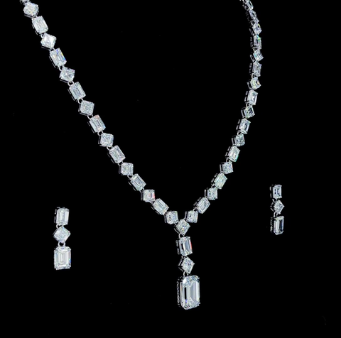 Solitair Diamond Necklace Set