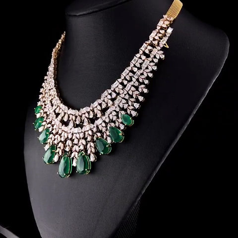 Emerald Diamond Heavy Necklace